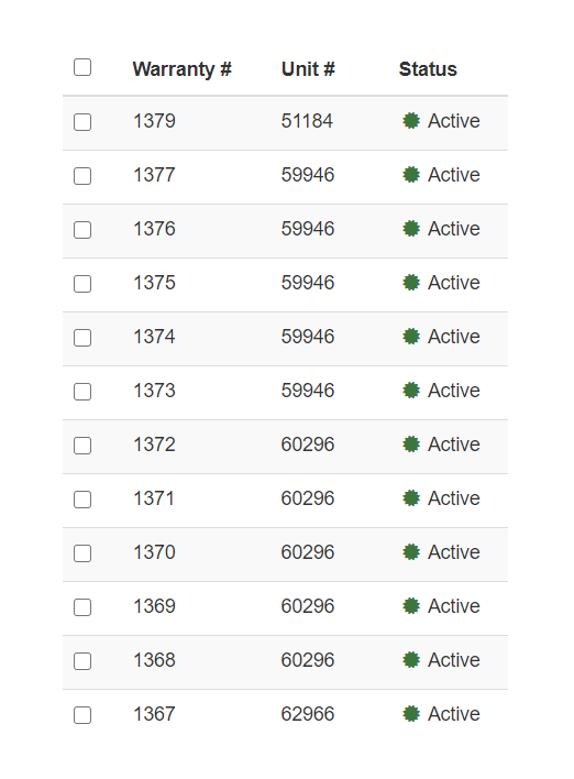 Warranty Management Software Screenshot